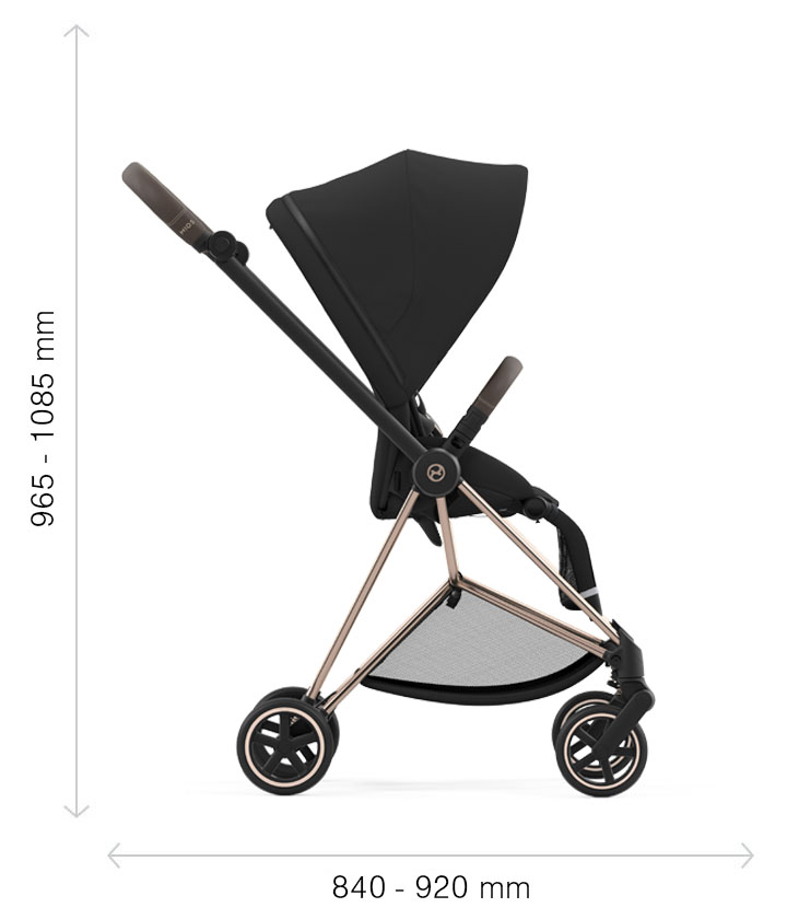 Rozměry po rozložení Cybex Mios 3.0 rám s podvozkem sedačky