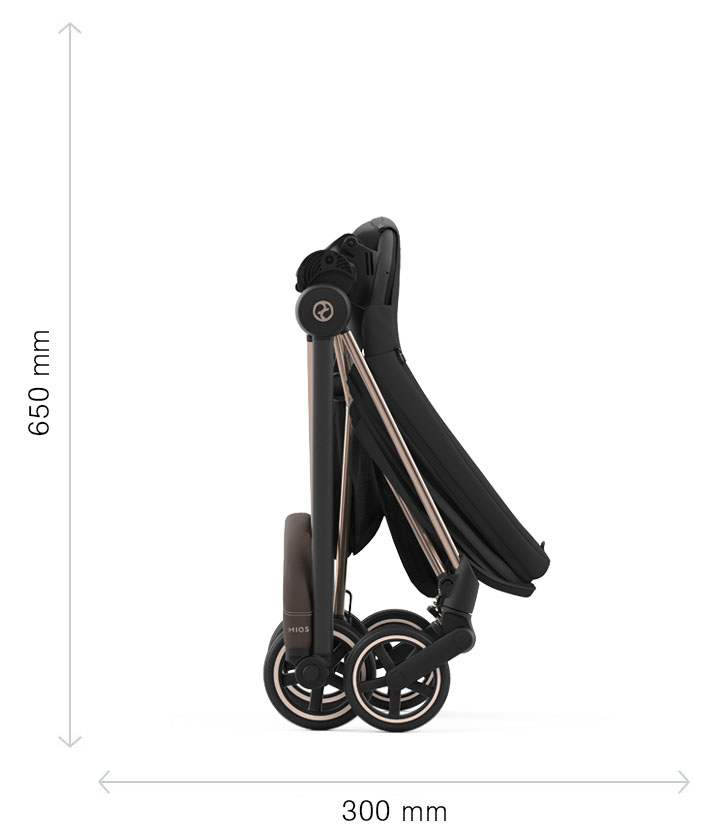 Rozměry po složení Cybex Mios 3.0 rám s podvozkem sedačky