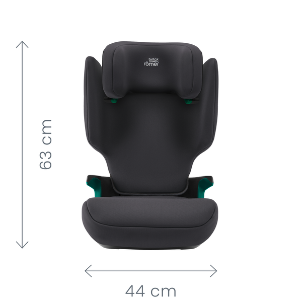 Rozměry sedačky Britax Romer Adventure Plus 2 – přední pohled