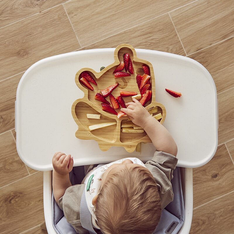 Miniland Wooden Plate Frog — baby self-feeding