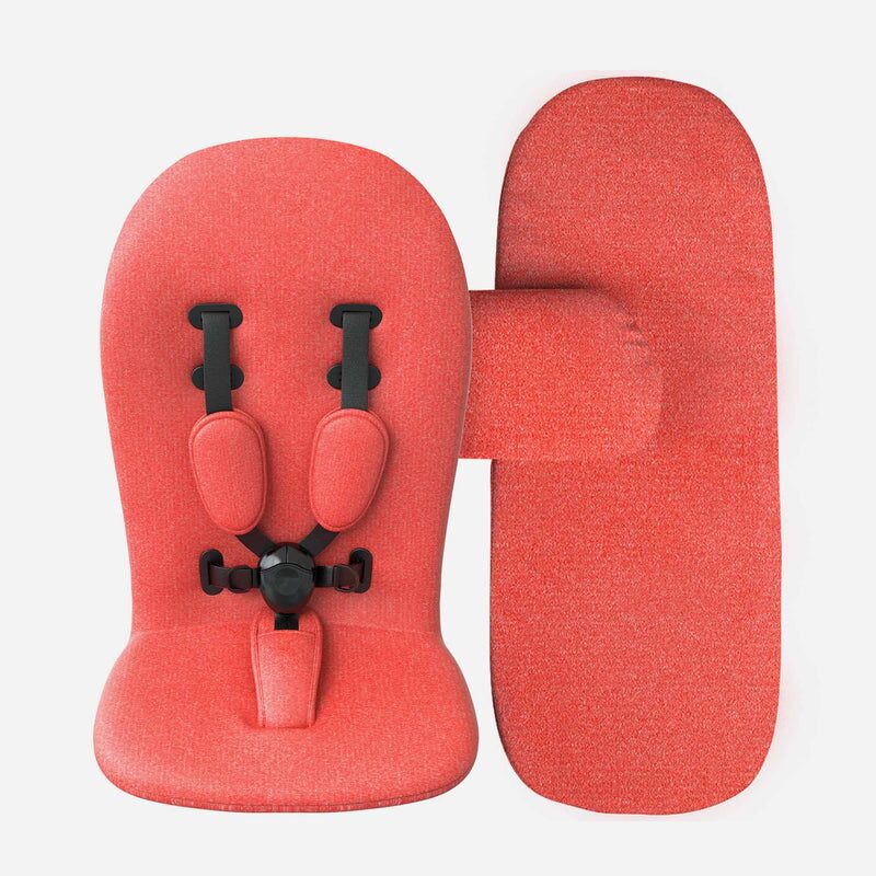 Mima Xari Colour Kit Coral Red carrycot mattress and apron