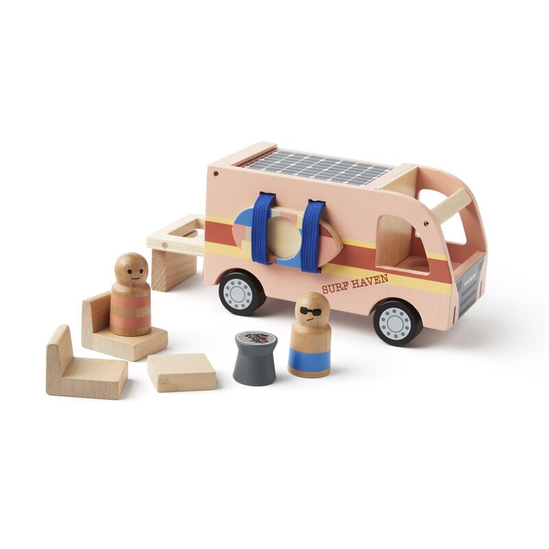 Kids Concept Obytný vůz Aiden — dřevěný kamper s příslušenstvím
