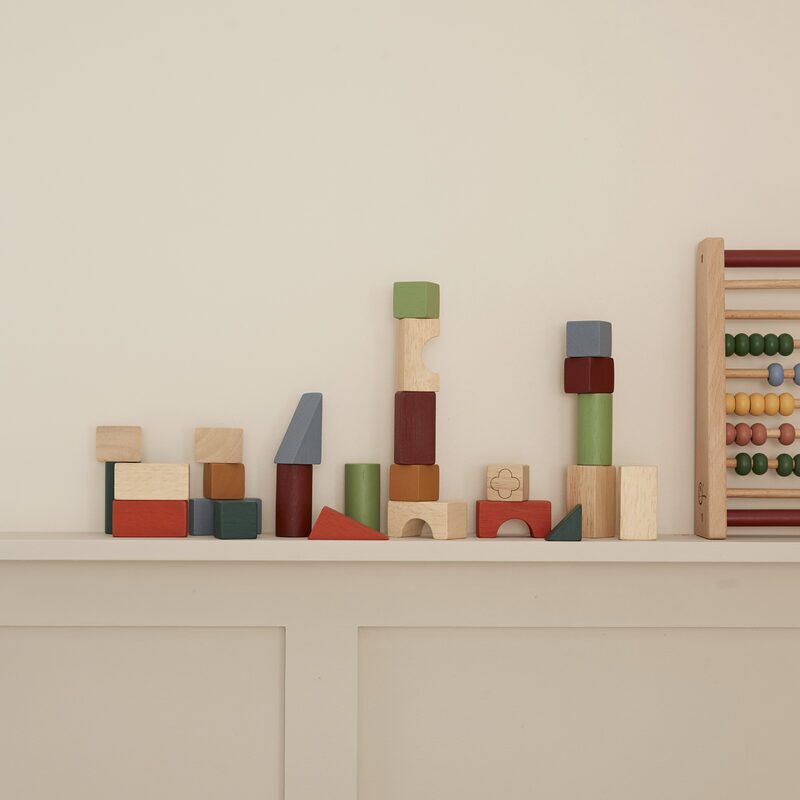 Kids Concept Carl Larsson wooden building blocks in a box