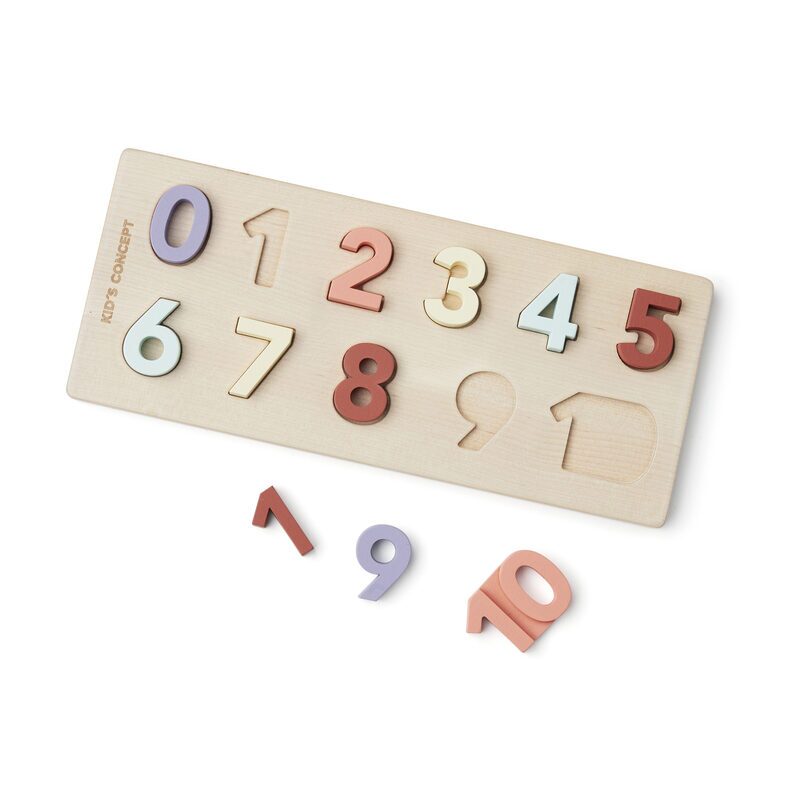 Kids Concept číselné puzzle 1-10 — dřevěné skládačky s číslicemi