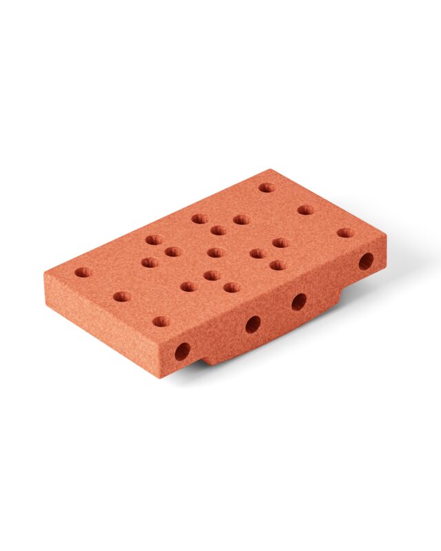 MODU Block Base Burnt Orange — rectangular foam block with connector holes