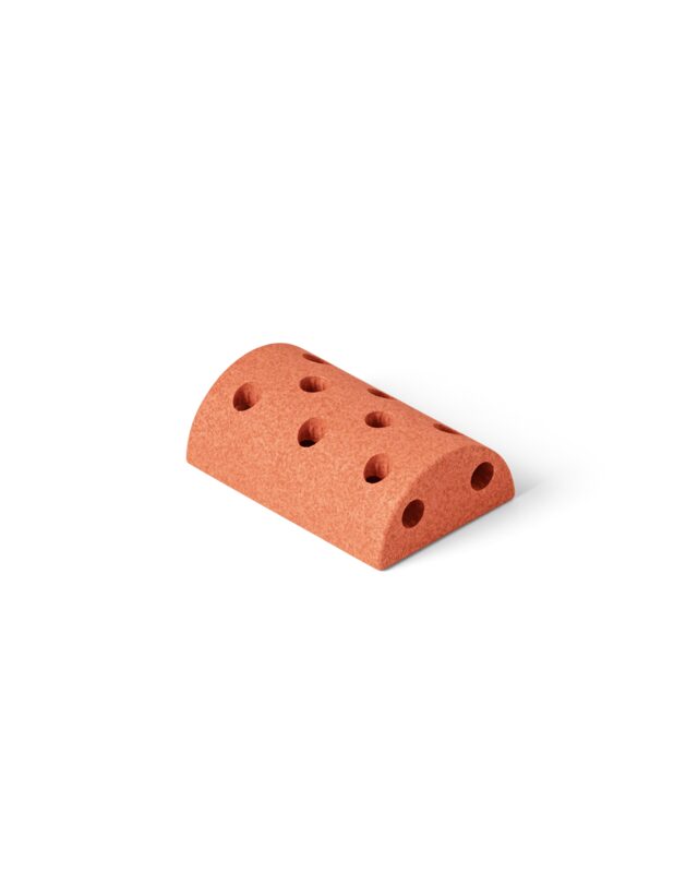 MODU Block Round Burnt Orange — rounded foam block with connector holes