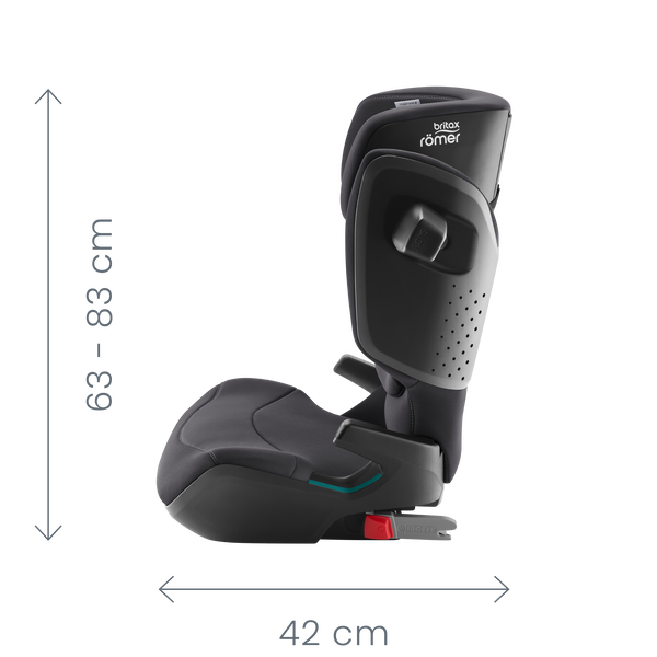 Britax Römer Kidfix Pro - rozměry boční pohled