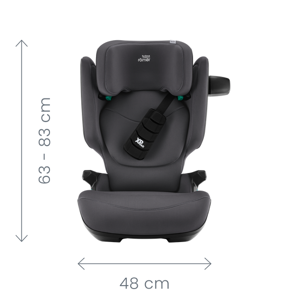 Britax Römer Kidfix Pro - rozměry přední pohled