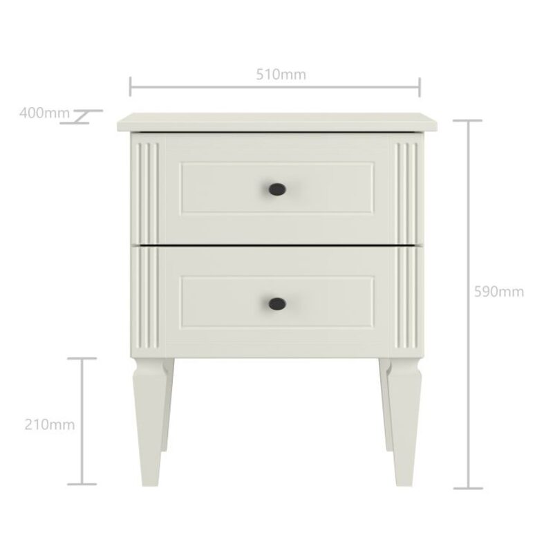 Bellamy Ines bedside table Elegant White front view