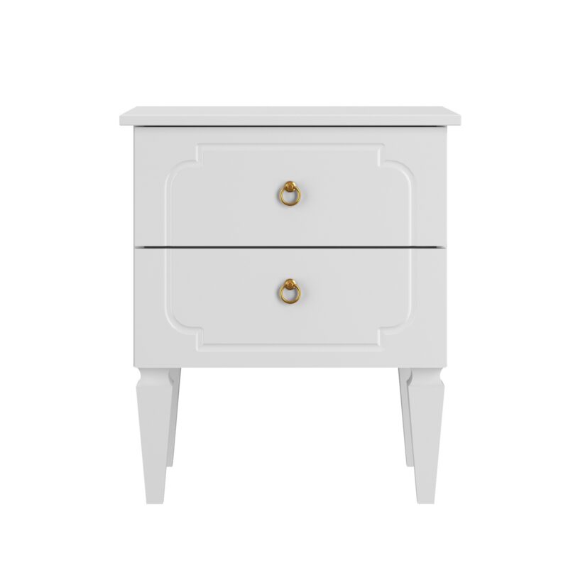 Bellamy Royal noční stolek Timeless White — pohled zepředu