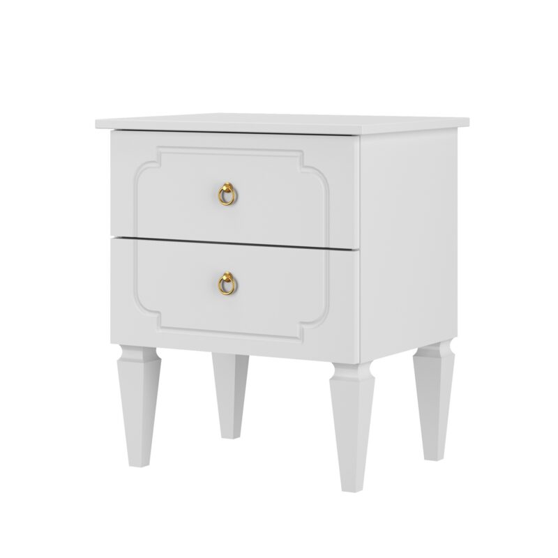 Bellamy Royal noční stolek Timeless White — zásuvky