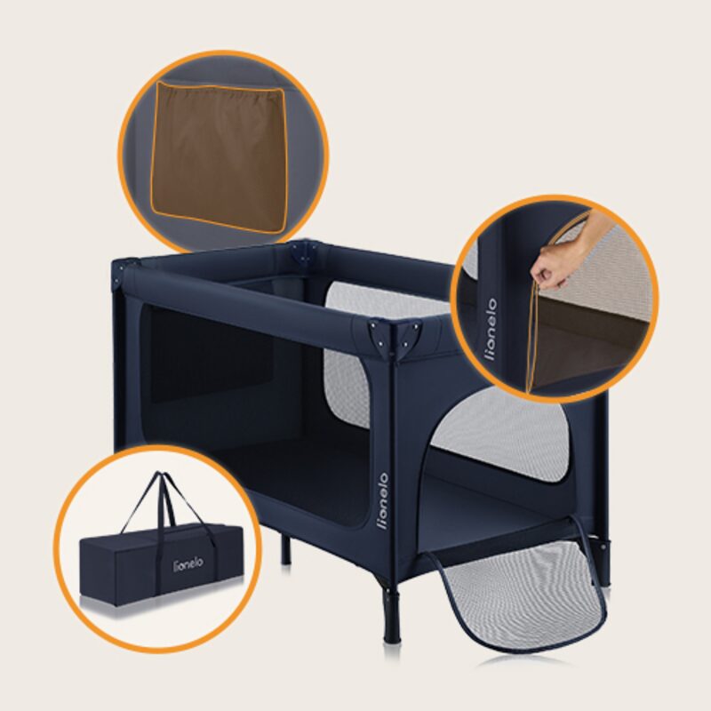 Lionelo Jasmin Easy Fold — kapsička, boční zip a cestovní taška