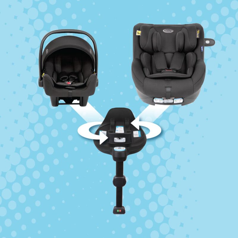 Graco SnugTurn rotating system with car seat attached
