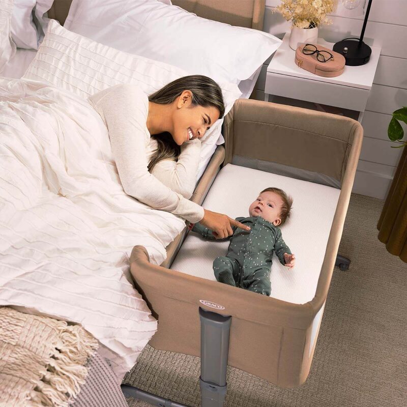 Graco Sweet2Sleep baby sleeping close to mum