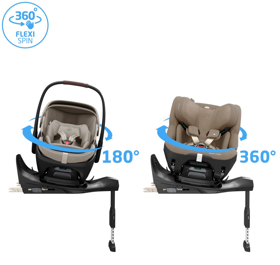 Maxi-Cosi FamilyFix Slide Pro systém otáčení 360 stupňů jednou rukou