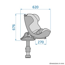 Maxi-Cosi Pearl XL Slide Pro vnejsi rozmery pohled 2