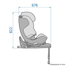 Maxi-Cosi Pearl XL Slide Pro vnejsi rozmery pohled shora