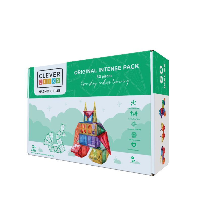 Cleverclixx Original Pack Intense — 60 barevných magnetických kostek rozložených