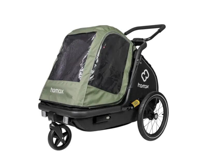 Hamax pláštěnka na přívěsný vozík Pluto M Green
