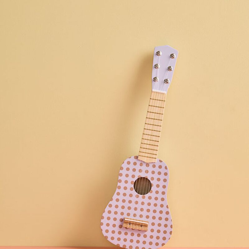 Kids Concept wooden guitar dot lilac in a child's room