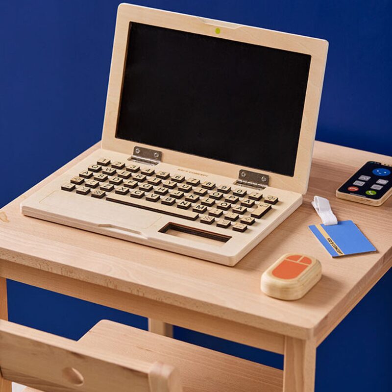 Kids Concept wooden laptop detail phone mouse and ID badge