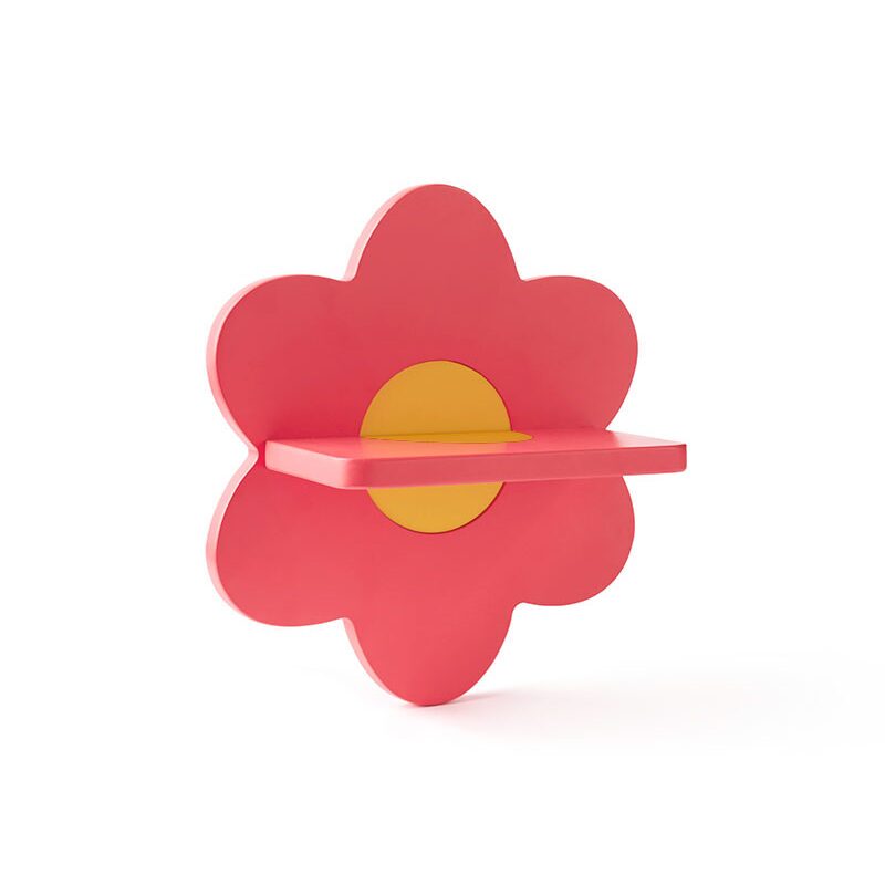 Kids Concept polička Flower Pink růžová polička ve tvaru květiny