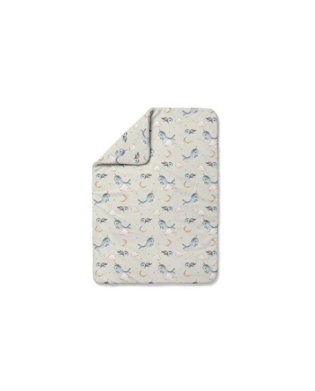 Waldin bambusová dětská přikrývka Velryby White 100 x 75 cm