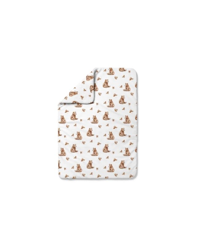 Waldin bamboo children's blanket Teddy Bears Light Beige 120 x 90 cm