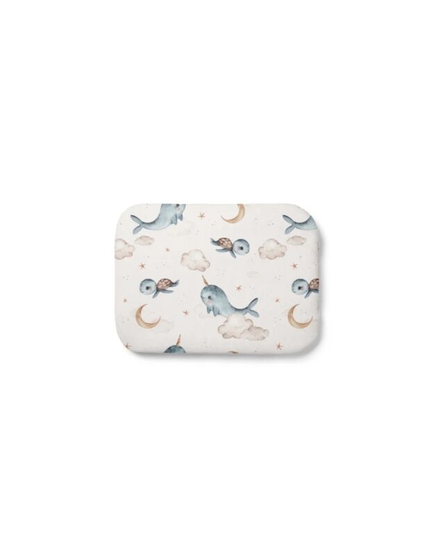 Waldin bamboo baby pillow 30x40 Whales Dark Beige