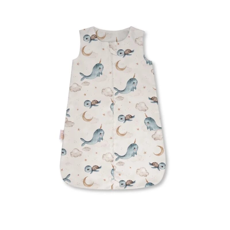 Waldin bamboo baby sleeping bag Whales Beige 1.5 TOG 6-18 months