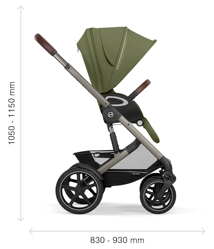 Cybex Talos S Lux 3 kočárek 2v1 rozměry rozložený