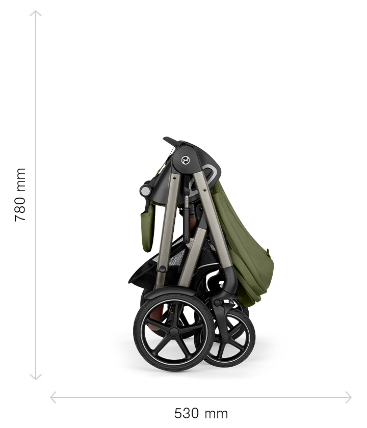Cybex Talos S Lux 3 kočárek 2v1 rozměry složený