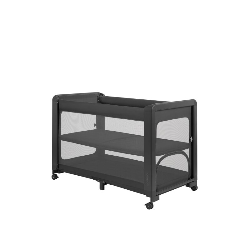 Lionelo Patty Grey Graphite - łóżeczko turystyczne 5w1 z dostawką