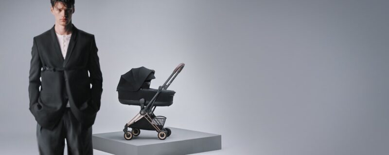 Cybex Coya Style Collection lifestyle pushchair front view and folded