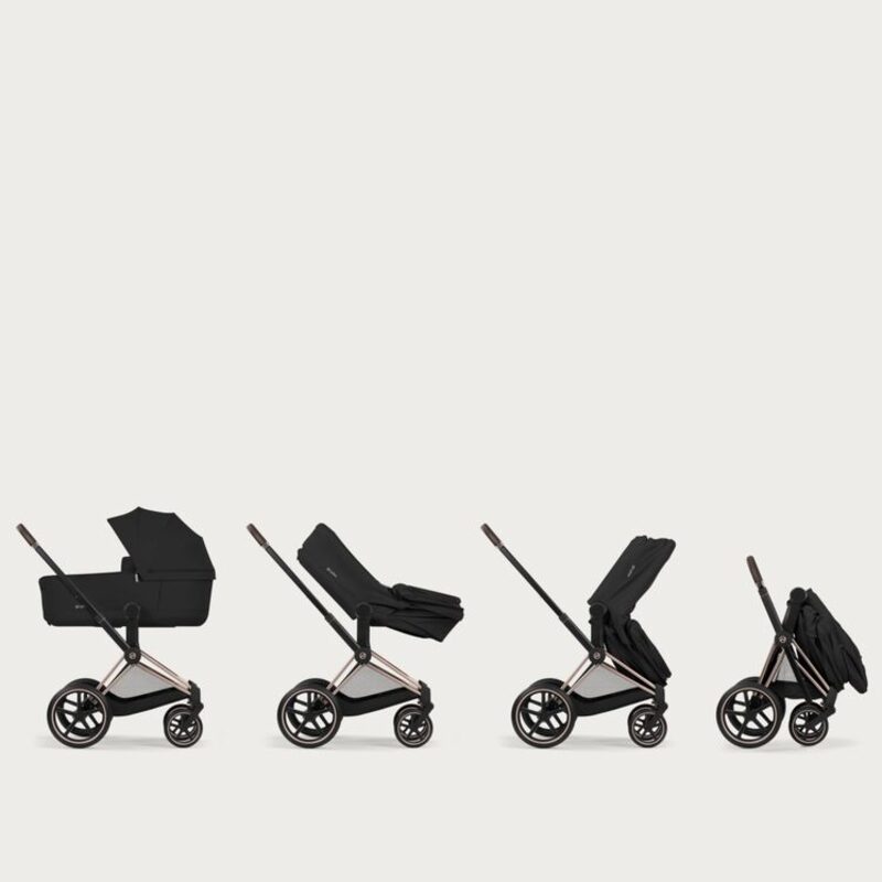 Cybex Priam 5.0 compact fold with carry cot on frame &mdash; step by step