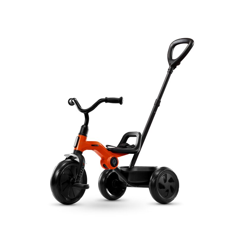 QPlay Ant Plus Red — skládací tříkolka s vodicí tyčí pro rodiče