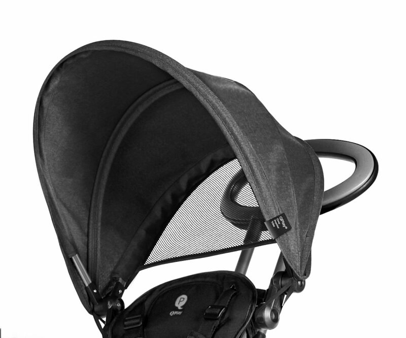 QPlay Cosy — foldable UV canopy with ventilation window