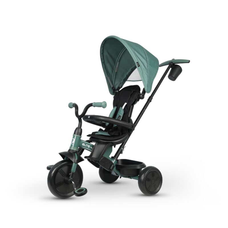 QPlay Elite Platinum Green — tříkolka na spacerze v parku