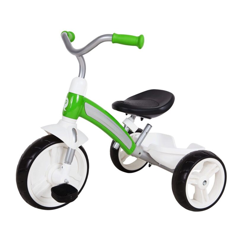 QPlay Elite Plus Green - widok boczny z rączka rodzica