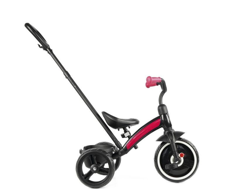 QPlay Elite Plus Rose - widok boczny z vodicí tyč rodiče