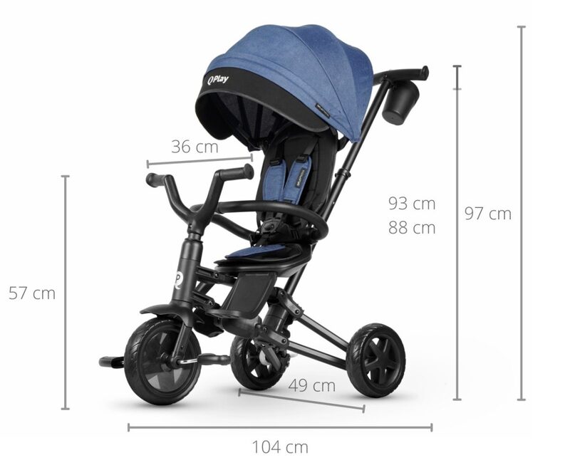 QPlay Nova Niello Blue - tricycle dimensions