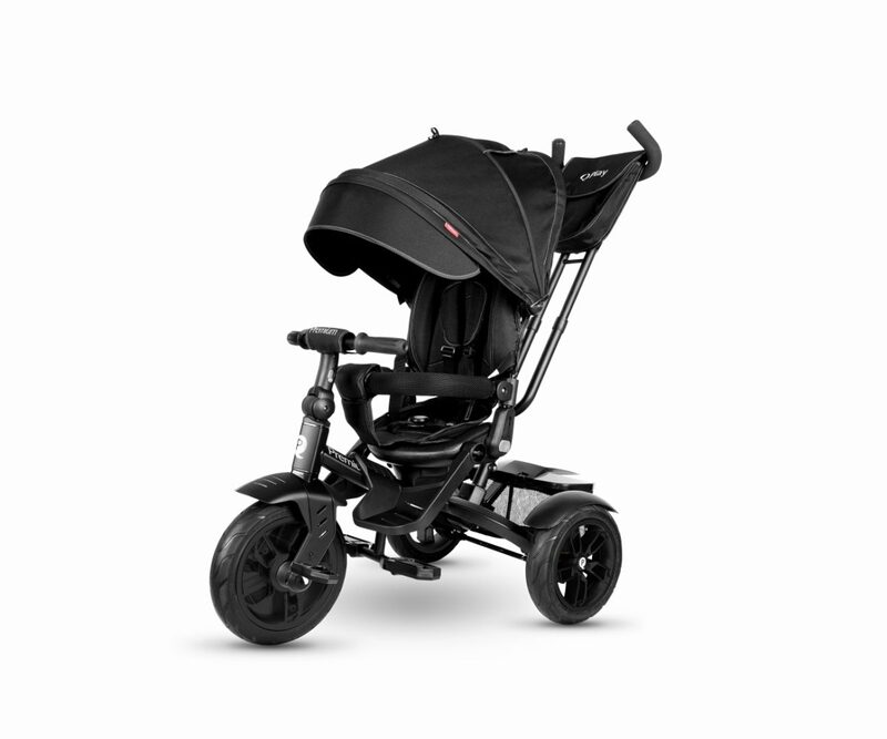 QPlay Premium Black - tříkolka 6w1 s otočnym siedziskiem 360 stopni