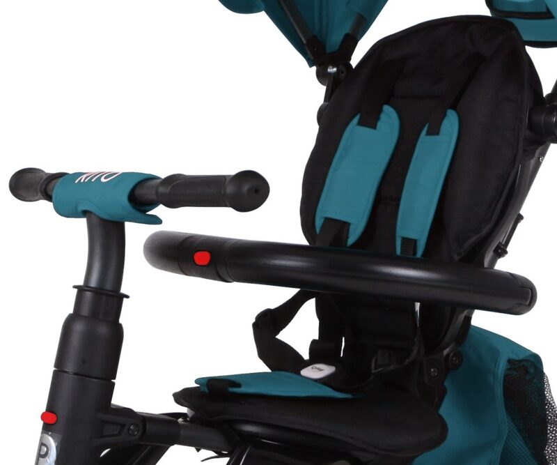 QPlay Rito Plus Green — safety bar, contoured seat