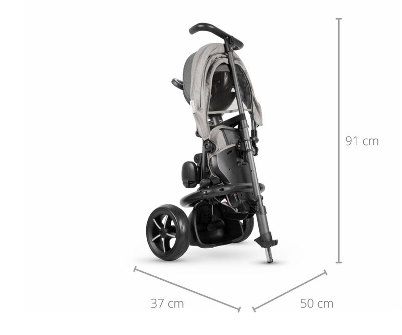 QPlay Rito Star złożony - kompaktowe wymiary 91 x 50 x 37 cm