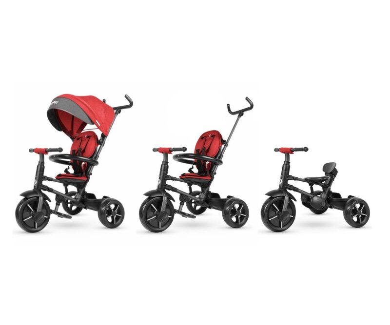 QPlay Rito Star - three configurations: with canopy and handle, with handle only, independent tricycle