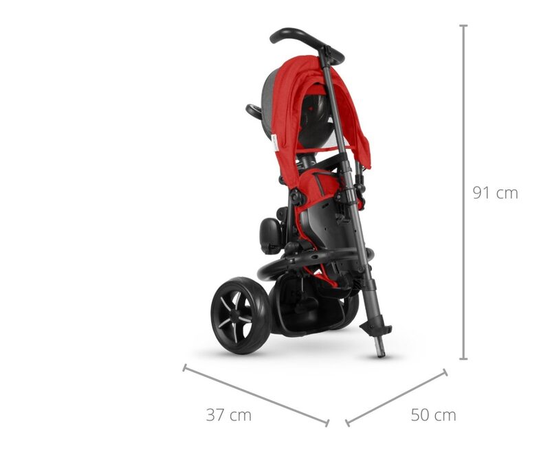 QPlay Rito Star folded - compact dimensions 91 x 50 x 37 cm