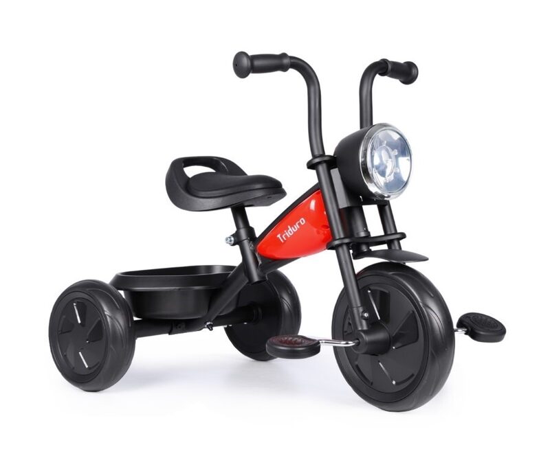 QPlay Triduro Red - widok z przodu z lampa LED