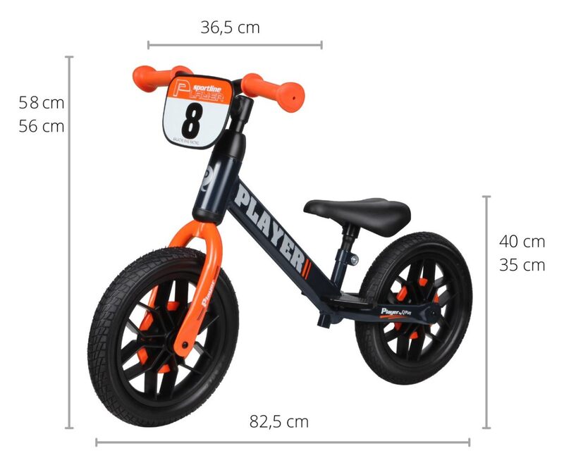 QPlay Player Orange - pohled zezadu, detaily ráfků LED a sedátka