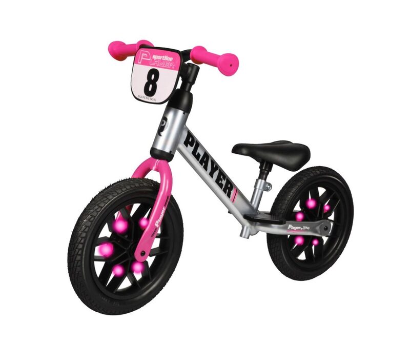 QPlay Player Pink - odrážedlo s LED v ráfcích pro děti 3-6 let