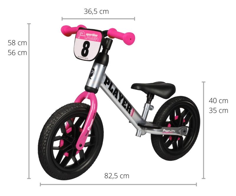 QPlay Player Pink - pohled zezadu, detaily ráfků LED a sedátka